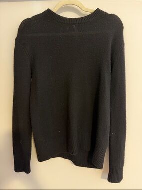 JOSEPH 100% Cashmere Black Crewneck Sweater with Tie Back